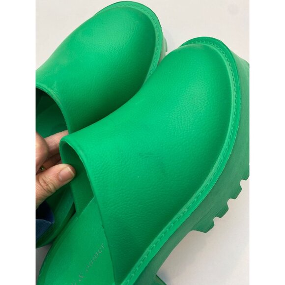 Lili & Oumer Platform Lug Sole Clog Mules Green Slip On Shoes Women's Size 10 - Picture 5 of 11
